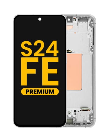 Stock up on the OLED assembly with frame for Galaxy S24 FE 5G S721 in gray, premium.