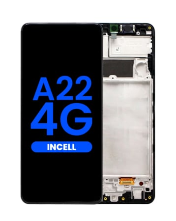Buy the LCD Assembly with Frame for Galaxy A22 4G A225 2021 Without Fingerprint Sensor Aftermarket Incell.
