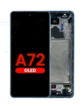 Shop the 6.67-inch Awesome Blue OLED assembly with frame, aftermarket, for the Galaxy A72 2021 model A725.