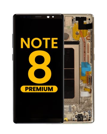 Stock up on the OLED Assembly with Frame for Galaxy Note 8 N950 in Maple Gold, Premium.