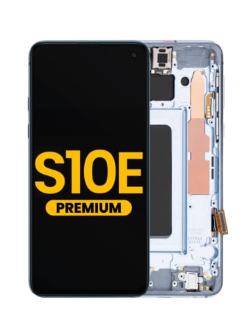 Grab wholesale deals on the OLED assembly with frame for Galaxy S10E G970 in Prism Blue, premium quality.