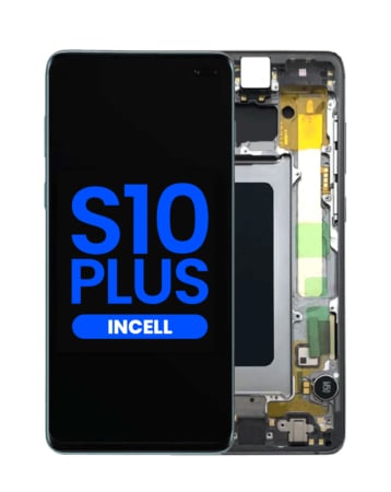 Grab wholesale deals on the LCD assembly with frame for Galaxy S10 Plus G975 in Prism Black, without fingerprint sensor, aftermarket Incell.