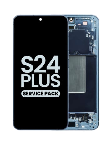 Purchase the OLED Assembly with Frame for Galaxy S24 Plus S926 in sapphire blue, service pack.
