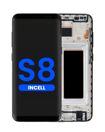 Buy the LCD assembly with frame for Galaxy S8 G950 in Midnight Black, aftermarket Incell.