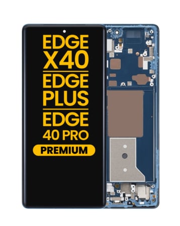 OLED Assembly with Frame for Motorola Edge X40 5G (XT2301-5 / 2023) / Edge Plus (XT2301-1 / 2023) / Edge 40 Pro (XT2301-4 / 2023) (LUNAR BLUE) (Premium)