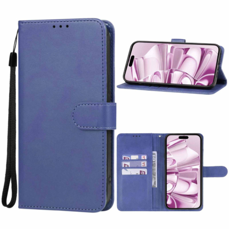 Leather Wallet Case with Card Slot - BLUE for iPhone 16 (Only Ground Shipping)
