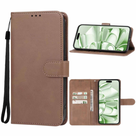Leather Wallet Case with Card Slot - BROWN for iPhone 16 (Only Ground Shipping)