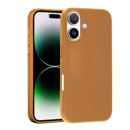 New Leather Case with Wireless Charger - DARK ORANGE for iPhone 16 Plus (Only Ground Shipping)