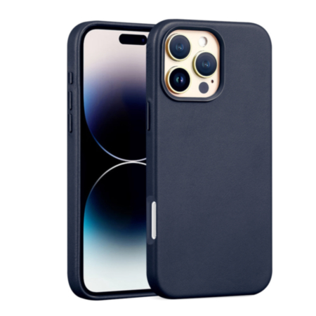 New Leather Case with Wireless Charger - NAVY BLUE for iPhone 16 Pro Max (Only Ground Shipping)