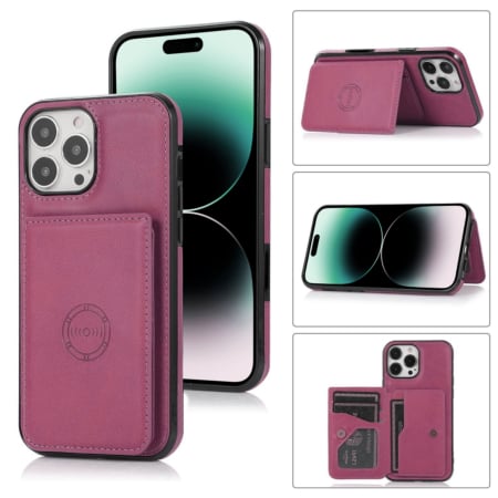 Leather Pocket Wallet Case - PINK for iPhone 16 Pro Max (Only Ground Shipping)