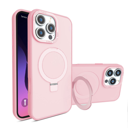 Carbon Wireless Charging Case with Ring Stand - PINK for iPhone 16 Pro (Only Ground Shipping)