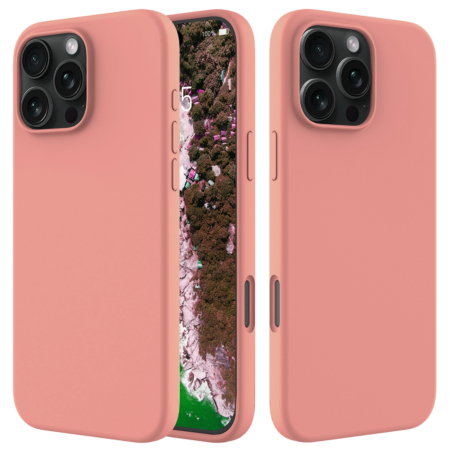iPhone 16 Pro Soft Solid Silicone Case (Full Buttom Cover) - PINK (Only Ground Shipping)