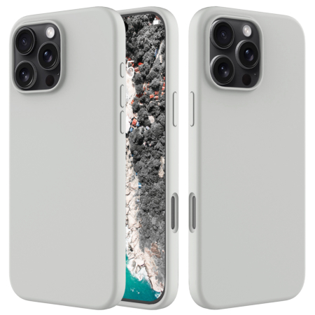 iPhone 16 Pro Max Soft Solid Silicone Case (Full Buttom Cover) - WHITE (Only Ground Shipping)