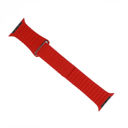 iWatch (38/40/41mm) Leather Loop Band with Magnet Closure - RED (Only Ground Shipping)