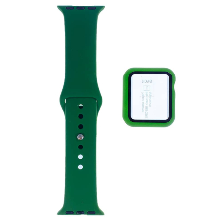 iWatch 38mm Silicone Soft Band & Bumper Case with Tempered Glass - 7 (Only Ground Shipping)