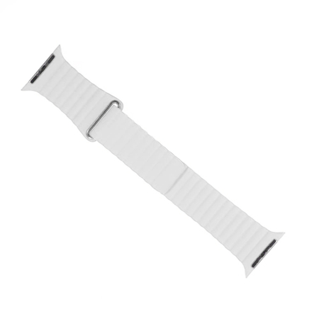 iWatch (38/40/41mm) Leather Loop Band with Magnet Closure - WHITE (Only Ground Shipping)