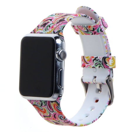 iWatch (38/40/41mm) Pattern Printed Silicone Watch Band - 11 (Only Ground Shipping)