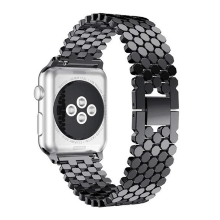iWatch (38/40/41mm) Metal Stainless Steel Strap - BLACK (Only Ground Shipping)