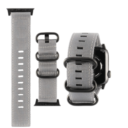 iWatch (38/40/41mm) Oxford Woven Active Watch Band - GRAY (Only Ground Shipping)