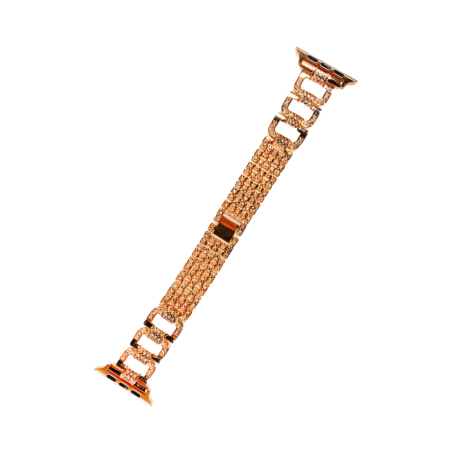 iWatch (38/40/41mm) Metal Stainless Steel Strap with Diamond Band - ROSE GOLD (Only Ground Shipping)