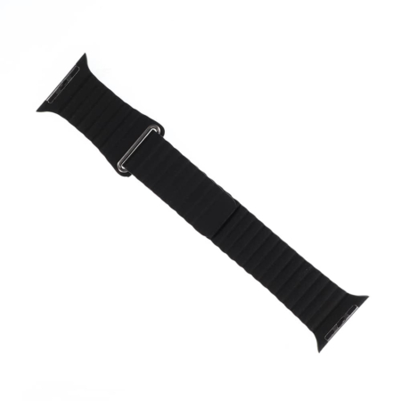 iWatch (38/40/41mm) Leather Loop Band with Magnet Closure - BLACK (Only Ground Shipping)