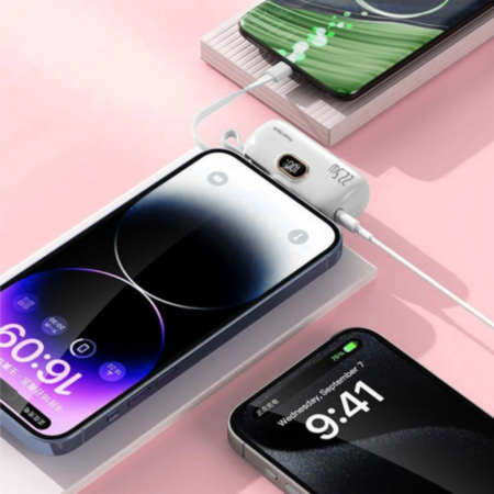 Mini Plug-in Power Bank (5000mAh) (WHITE) (Only Ground Shipping)