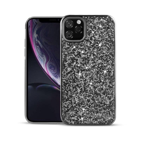 Bling Diamond Dual Layer Protection Case - BLACK for iPhone 12 Mini (Only Ground Shipping)