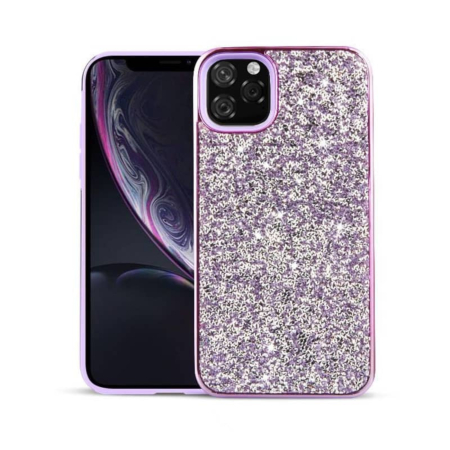 Bling Diamond Dual Layer Protection Case - PURPLE for iPhone 12 Mini (Only Ground Shipping)