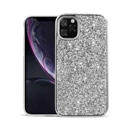Bling Diamond Dual Layer Protection Case - SILVER for iPhone 12 Mini (Only Ground Shipping)