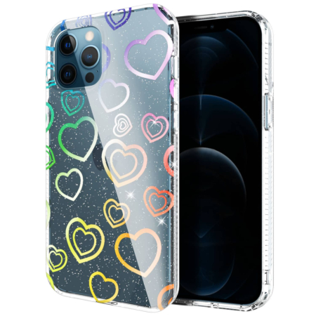 Laser Rainbow Soft TPU and Hard Plastic Case - Style 1 for iPhone 12 Pro Max (Only Ground Shipping)