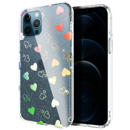 Laser Rainbow Soft TPU and Hard Plastic Case - Style 2 for iPhone 12 Pro Max (Only Ground Shipping)