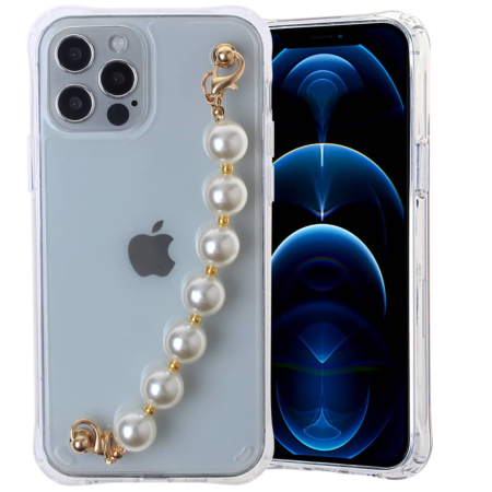 Fashion Pearl Bracelet Clear - C24 for iPhone 12 Pro Max (Only Ground Shipping)