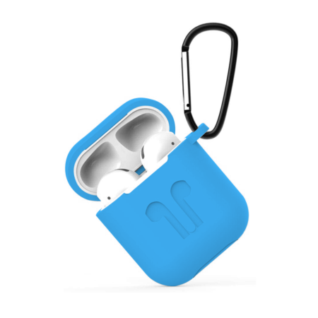 AirPods 1/2 case with Anti - Lost Strap - LIGHT BLUE (Only Ground Shipping)