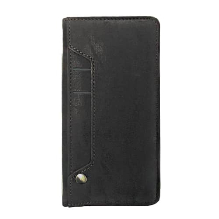 Galaxy S20 Plus Genuine Leather Magnetic Wallet Case with Credit Card Slot - BLACK (Only Ground Shipping)
