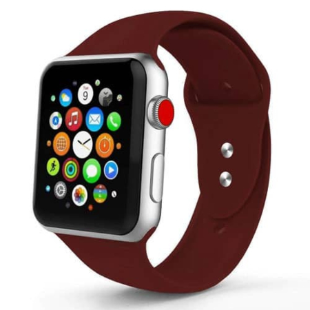 iWatch (42/44/45/49mm) Silicone Band - BURGANDY (Only Ground Shipping)