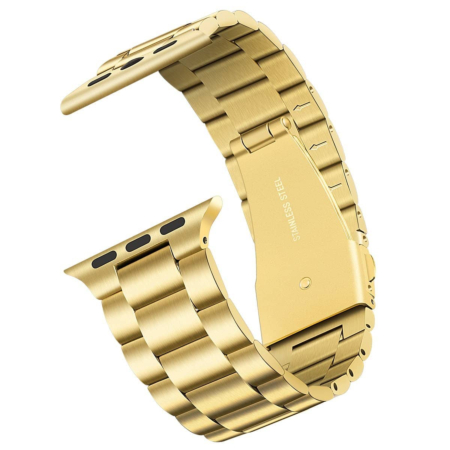 iWatch (42/44/45/49mm) Butterfly Buckle Stainless Steel Wrist Band - GOLD (Only Ground Shipping)