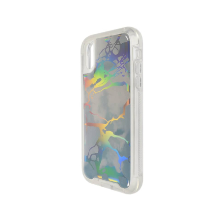 Marble Design Clear Bumper TPU Case - BLUE for iPhone XR (Only Ground Shipping)