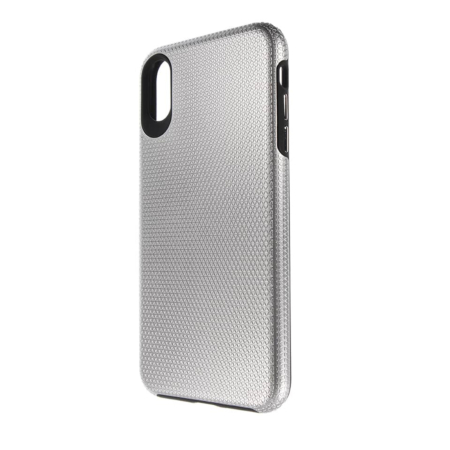 Shock Absorption Protective Dual Layer Case - SILVER for iPhone XR (Only Ground Shipping)