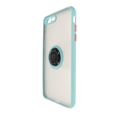 Hard PC Rear / Soft TPU Colorful Border Case with I-ring Holder - LIGHT BLUE for iPhone 7G / 8G / SE 2020 (Only Ground Shipping)