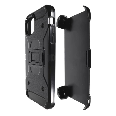 Metallic Rubber Tough Armor Case - BLACK for iPhone 11 Pro (Only Ground Shipping)