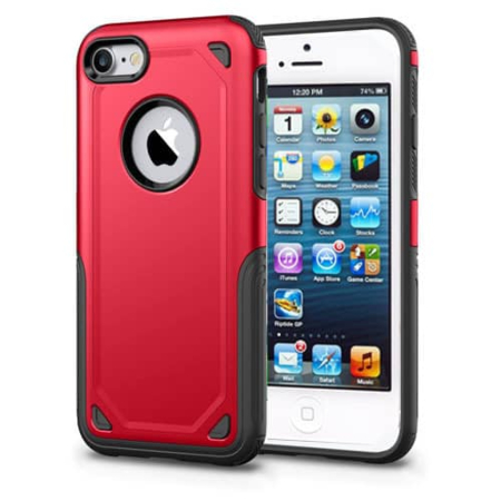 Armor Dual Layer Impact Shockproof Cover - RED for iPhone 5SE / 5S / 5G (Only Ground Shipping)