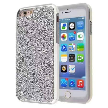 Bling Diamond Crystal Dual Layer Protection Case - SILVER for iPhone 8P / 7P (Only Ground Shipping)