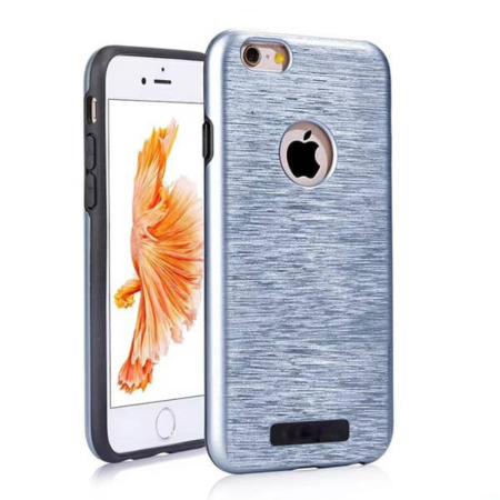 New Hybrid Metal Brushed Case - LIGHT BLUE for iPhone 8P / 7P (Only Ground Shipping)