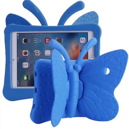 Butterfly Shockproof Kids Case - LIGHT BLUE for iPad Mini 1 / 2 / 3 / 4 / 5 (Only Ground Shipping)