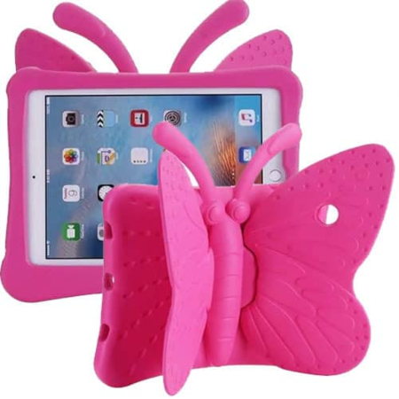 Butterfly Shockproof Kids Case - HOT PINK for iPad Mini 1 / 2 / 3 / 4 / 5 (Only Ground Shipping)