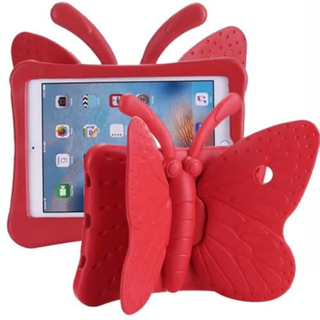 Butterfly Shockproof Kids Case - RED for iPad Mini 1 / 2 / 3 / 4 / 5 (Only Ground Shipping)