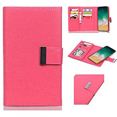 Fashion Wallet with Removable Magnet Case - HOT PINK for iPhone XR (Only Ground Shipping)