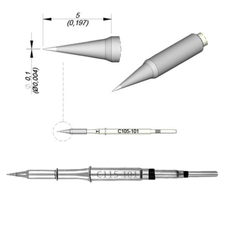 JBC C115-101 Conical Cartridge  0.1