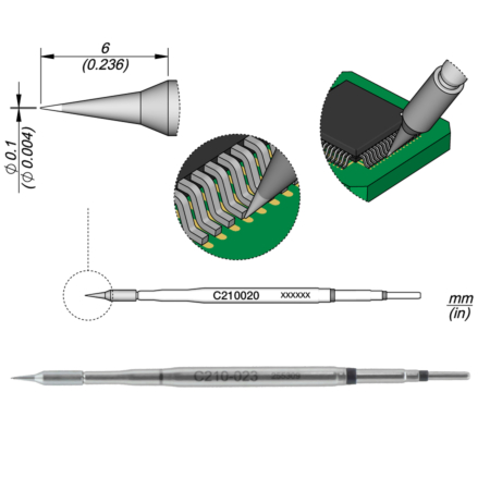 JBC C210-020 Conical Cartridge  0.1