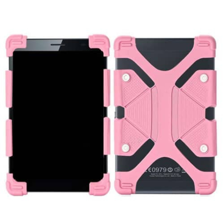 Universal 7"-7.9" Adjustable Shockproof Silicone Case -LIGHT PINK (Only Ground Shipping)